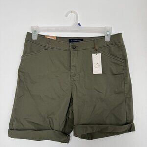 NWT Denver Hayes Olive Chino Shorts | Size 10 | Mid-Length Cuffed |Casual Summer